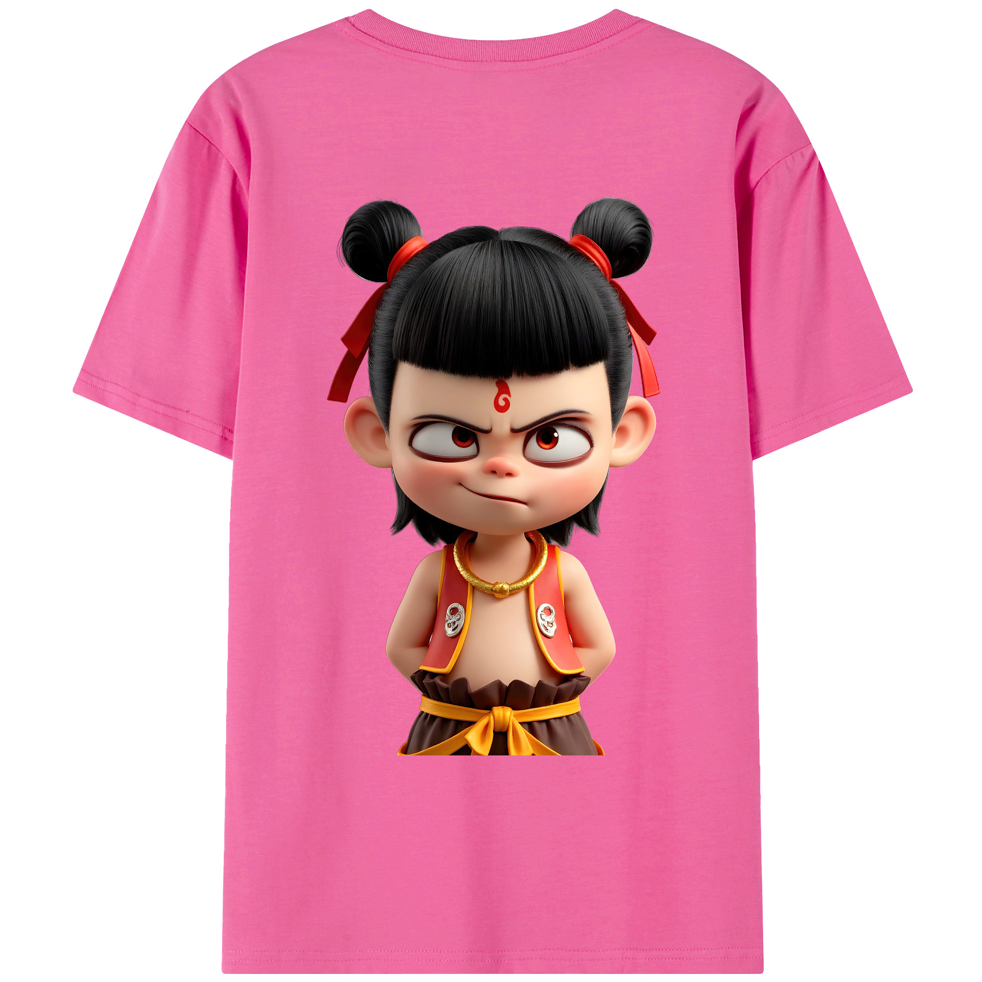 （画像用） Ne Zha 2 ナタ 魔童の大暴れ レディース半袖Tシャツ(バックプリント)